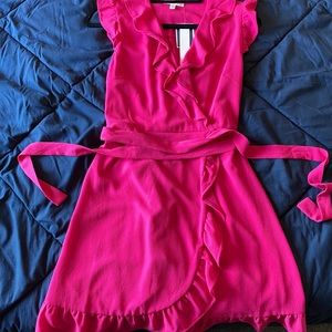 Monteau pink wrap dress